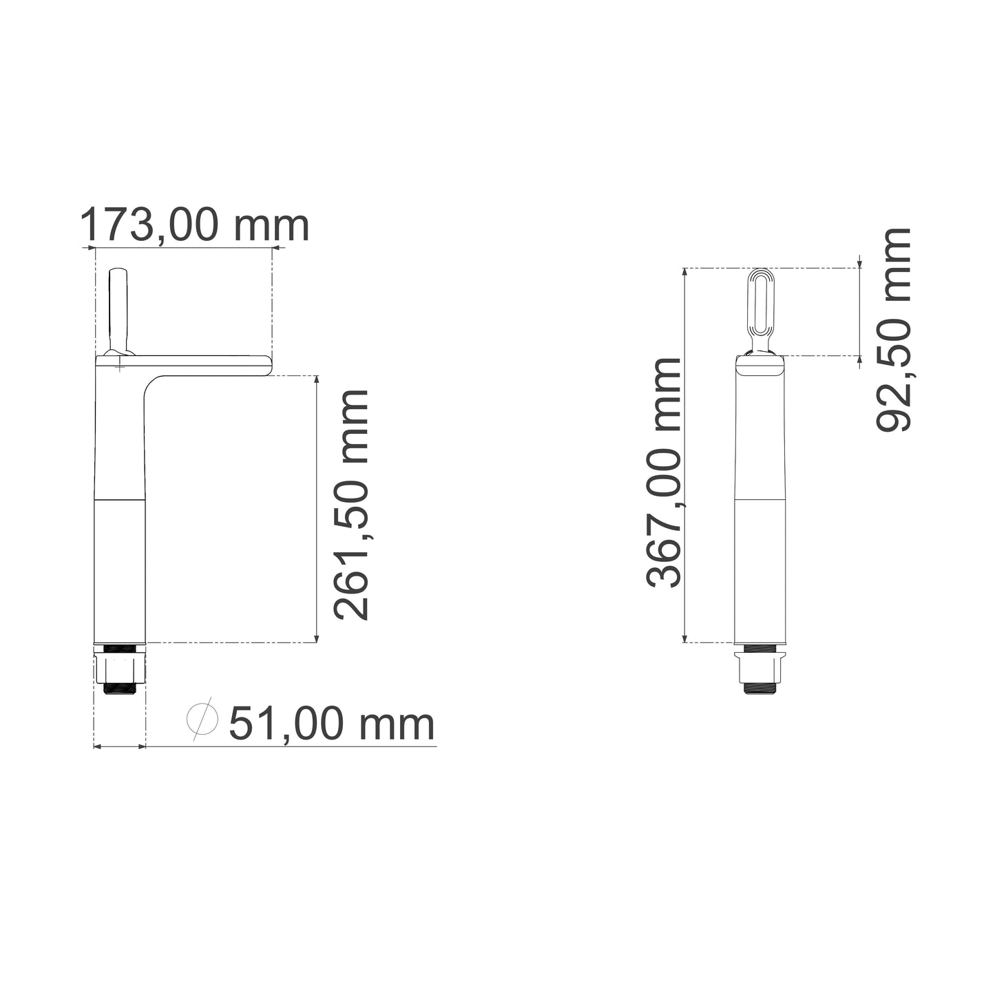 Monomando Lavabo Alto Londra