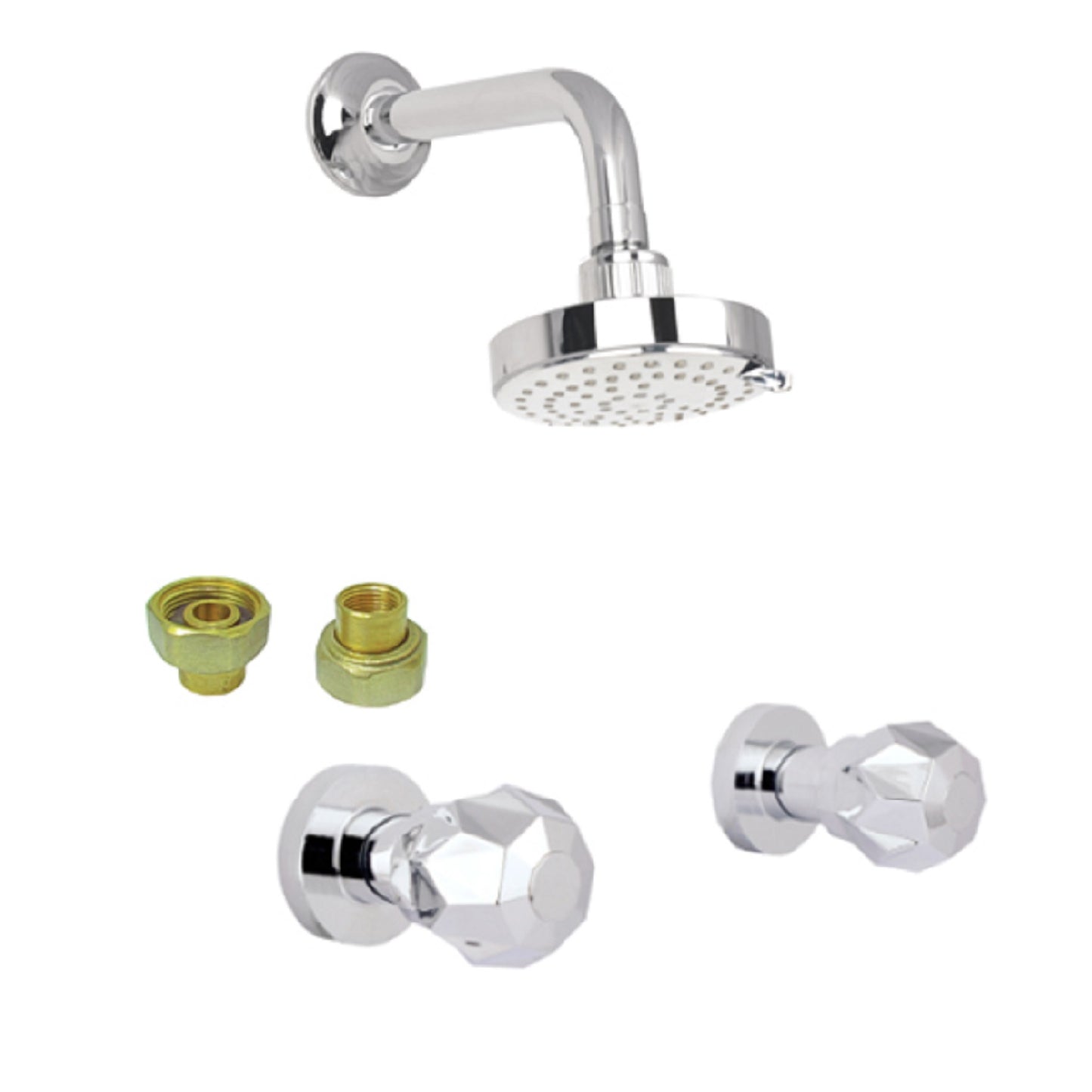 Mezclador ducha 8" con unión universal Platino