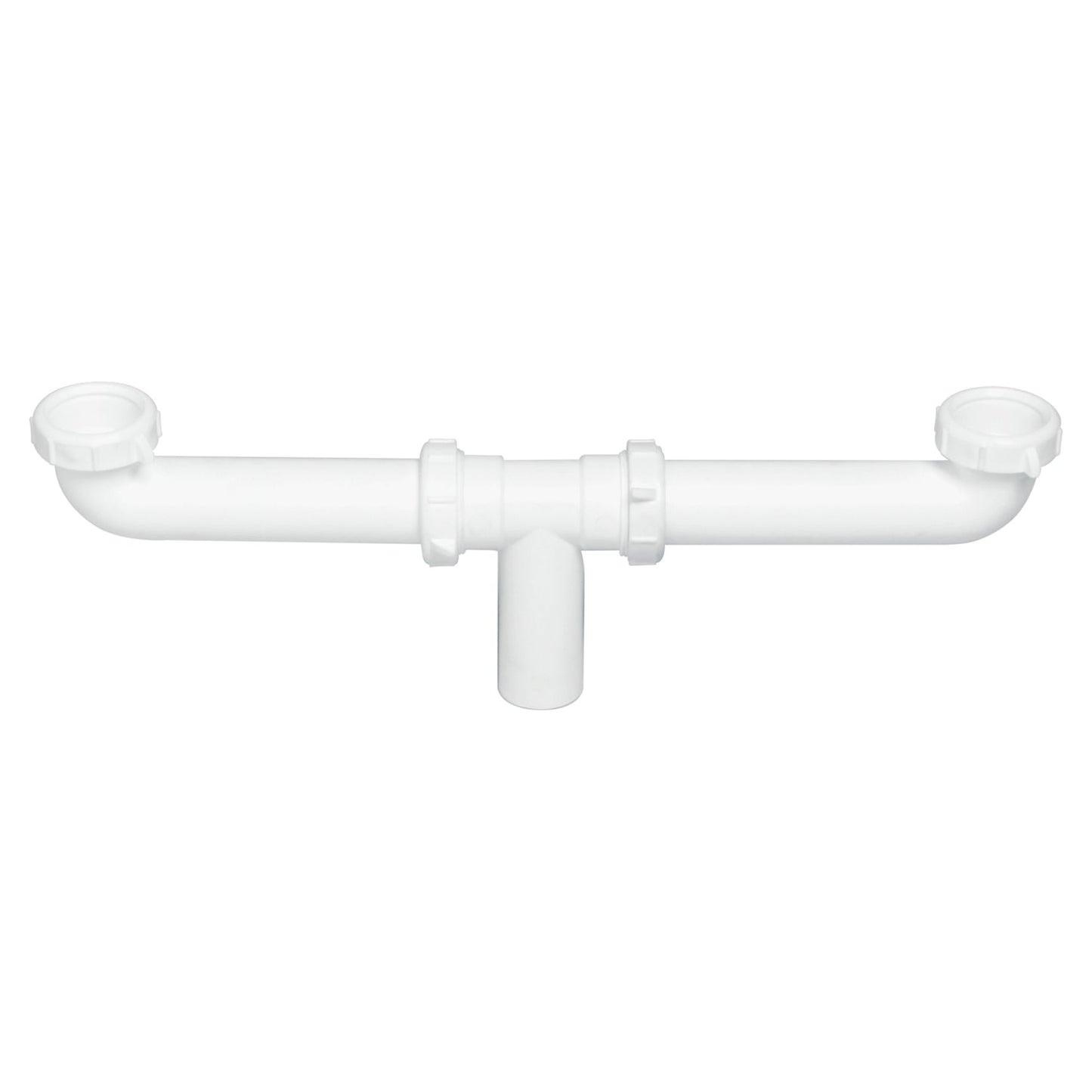 Conector T lavaplatos doble poceta blanco